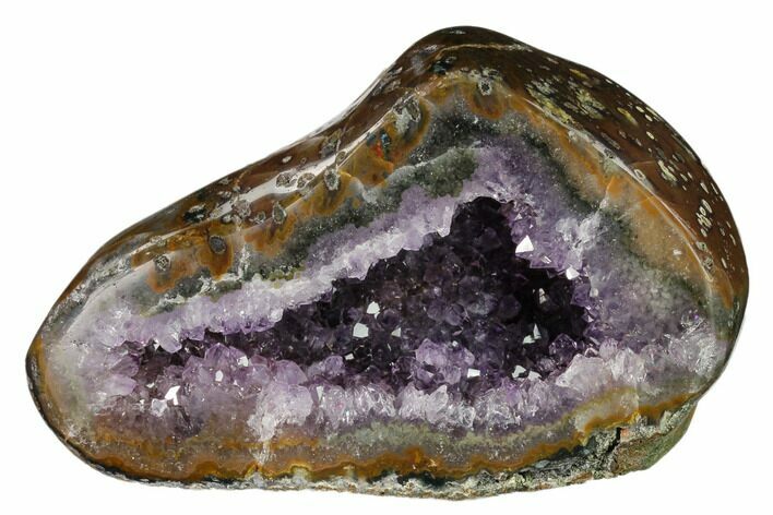 Amethyst Geode With Polished Face - Uruguay #151289